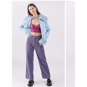 BDG Urban Oufitters High & Wide Lavender Corduroy Pants Womens Size 30